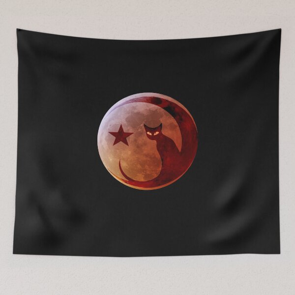 Item preview, Halloween cat and blood moon designed and sold by Ortzi68.
