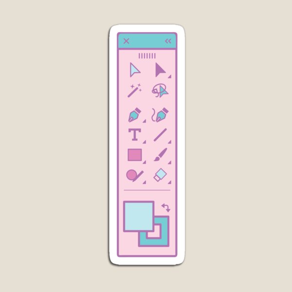 Adobe Illustrator Toolbar Vaporwave/Lofi Sticker (Other Colors Available!) Magnet