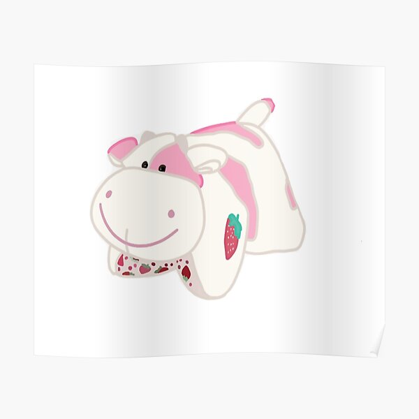 pink strawberry cow pillow pet