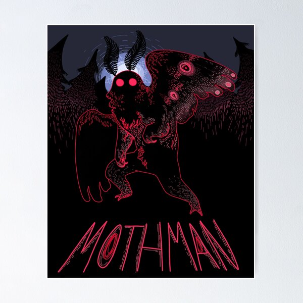 Aperçu de l'œuvre Conception d'affiche de Mothman! créée et vendue par AEMontgomery.