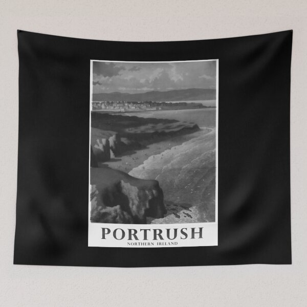 Item preview, Portrush Noire retro poster designed and sold by CorasPosters.