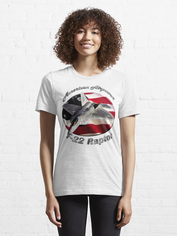 Alternate view of F-22 Raptor American Airpower Essential T-Shirt