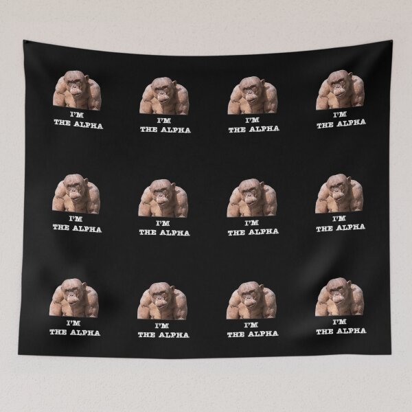 Item preview, Jambo The Hairless Chimp I'm The Alpha (White Text) designed and sold by rawshutterbug.