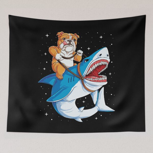Item preview, English Bulldog Riding Shark Shirt for Men Women Boys Girls Kids Dog Lover Gifts designed and sold by LiqueGifts.