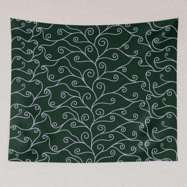 Item preview, Silver Swirls, Green Silk designed and sold by StephOBrien.