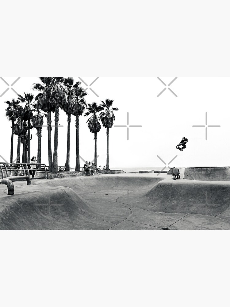 Horizontal Skateboarding Print Black and White Venice Skatepark Poster  Photography Print Venice Beach | Poster