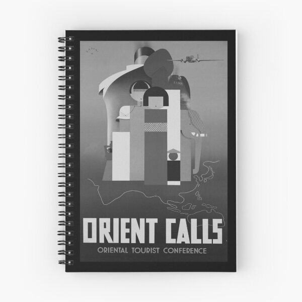 Item preview, Orient Calls Noire retro poster designed and sold by CorasPosters.