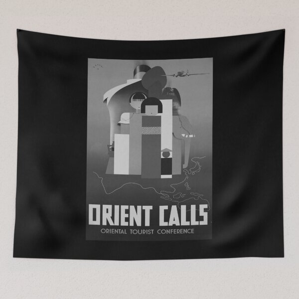 Item preview, Orient Calls Noire retro poster designed and sold by CorasPosters.