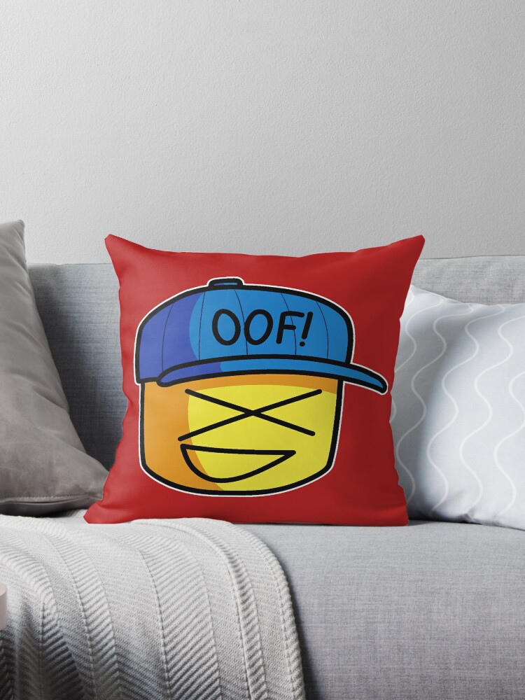 Roblox Oof Hand Drawn Noob Meme Funny Internet Saying Kid Gamer Gift Throw Pillow By Smoothnoob Redbubble - roblox funneh memes