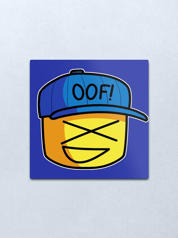 Roblox Oof Hand Drawn Noob Meme Funny Internet Saying Kid Gamer Gift Metal Print By Smoothnoob Redbubble - the green and blue baseball cap texture roblox
