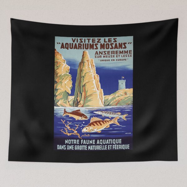 Item preview, Visitez les Aquariums Mosans retro poster designed and sold by CorasPosters.