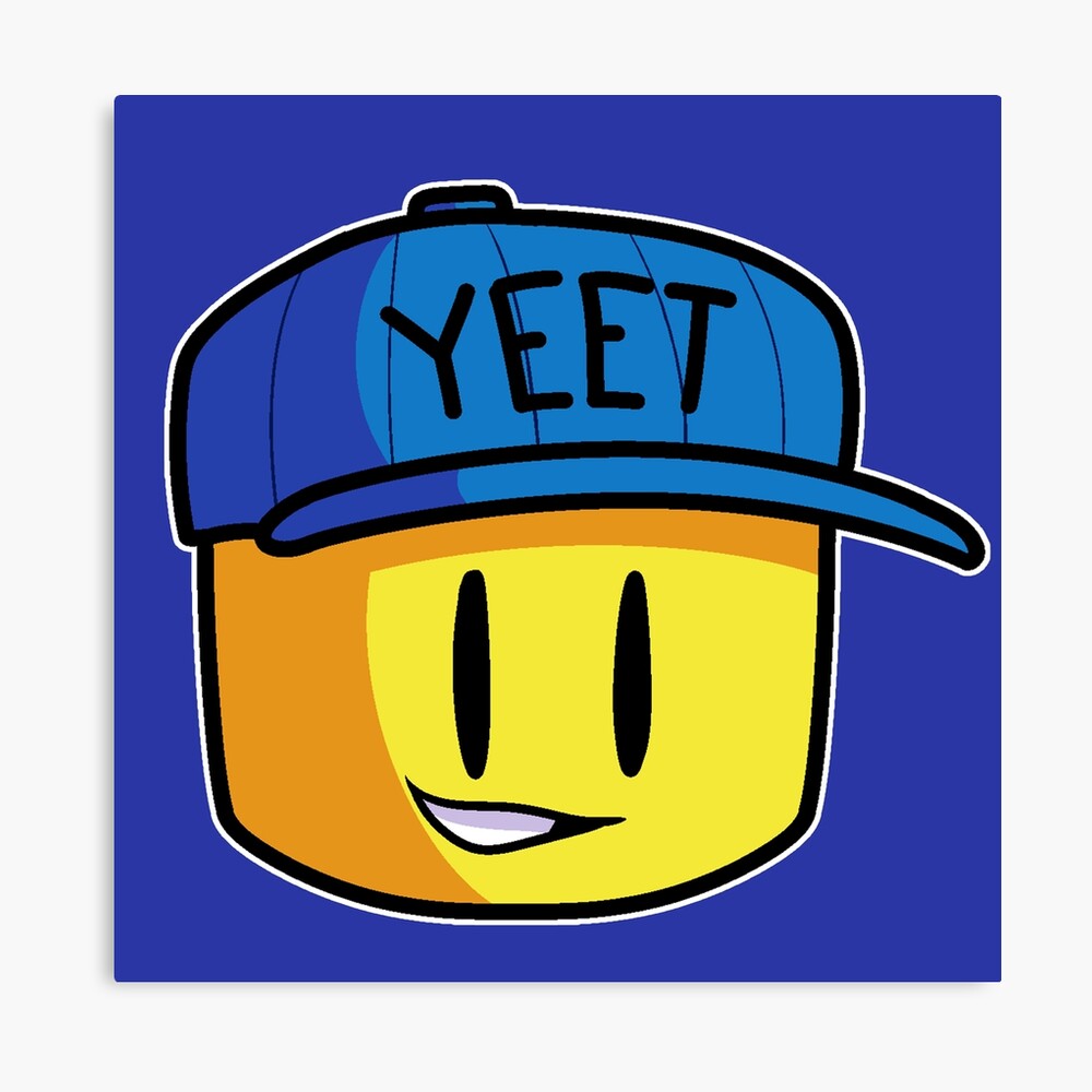 Roblox Yeet Hand Drawn Noob Meme Funny Internet Saying Kid Gamer Gift Canvas Print By Smoothnoob Redbubble - roblox yeet meme