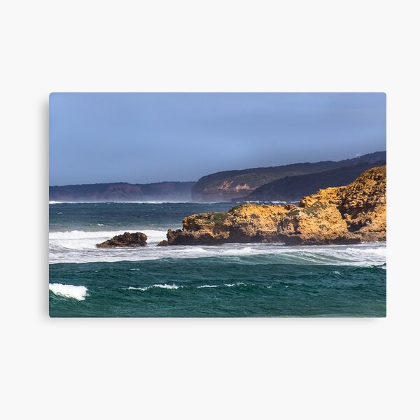 Item preview, Rugged cliff face shoreline under a stormy sky. designed and sold by shaynetwright.