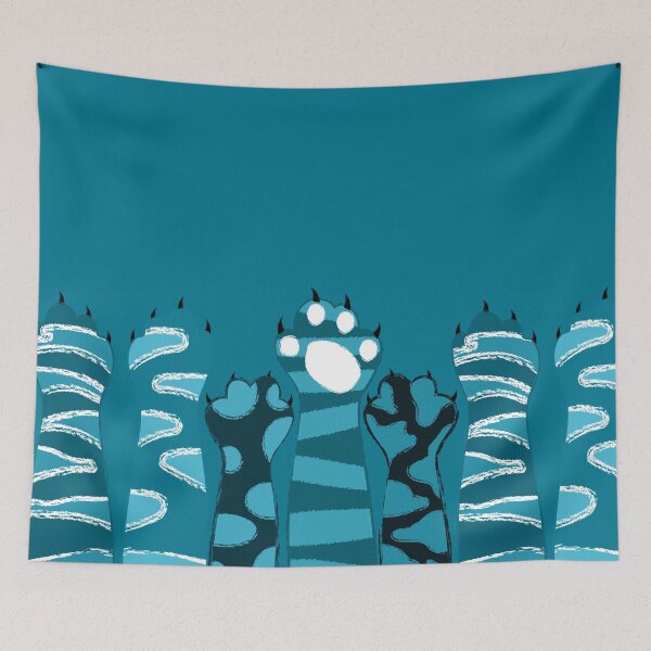 Item preview, Cat Paws Hands Blue designed and sold by ranadigipaint.