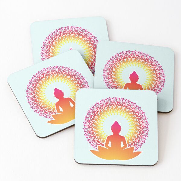 Item preview, Enlightened Soul Buddha Silhouette - The Peaceful Soul Mandala Print Design GC-092-16 designed and sold by GraphicCharms.