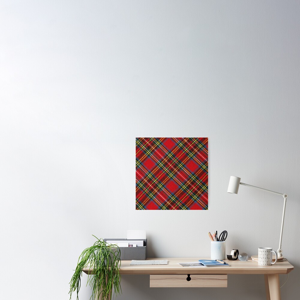 Royal Stewart Tartan Clan Plaid Red Green Blue Art Board Print