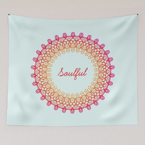 Item preview, Soulful - Meditation Quote Mandala Illustration Print Design GC-092-18 designed and sold by GraphicCharms.