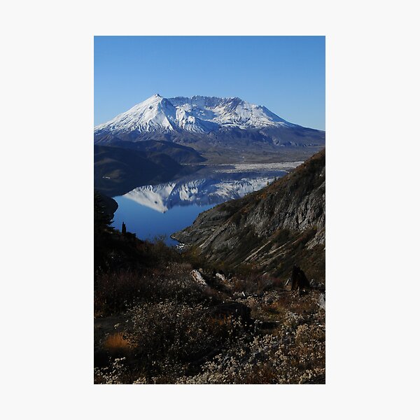 Mt St Helens reflected in Spirit Lake 9273_101913 Photographic Print