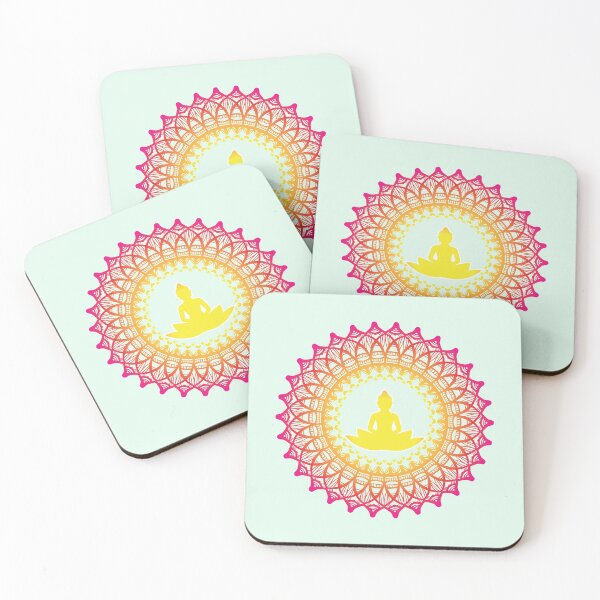 Item preview, Enlightened Soul Buddha Silhouette Mandala Illustration Print Design GC-092-20 designed and sold by GraphicCharms.