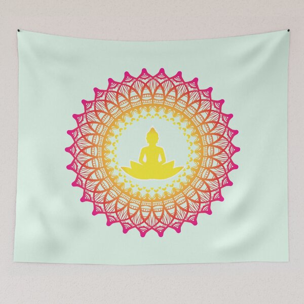 Item preview, Enlightened Soul Buddha Silhouette Mandala Illustration Print Design GC-092-20 designed and sold by GraphicCharms.