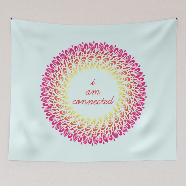 Item preview, I Am Connected - Meditation Captions Mandala Illustration Print Design GC-092-21 designed and sold by GraphicCharms.