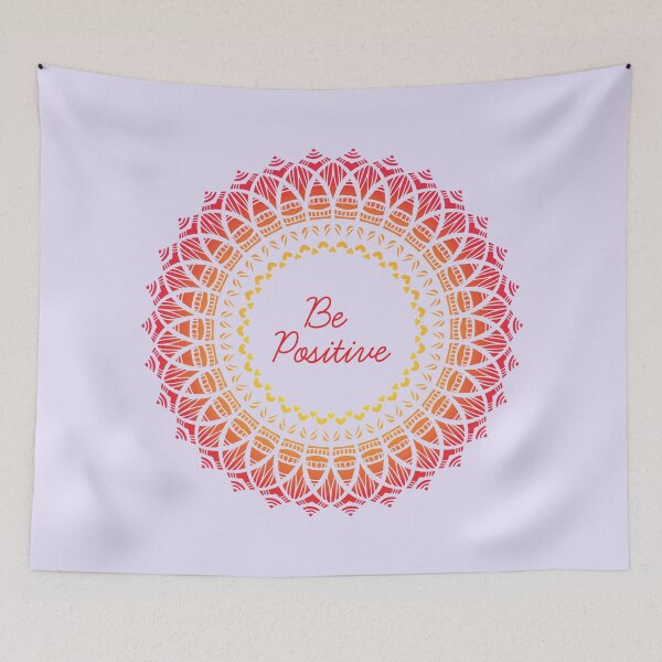 Item preview, Be Positive - Meditation Captions Mandala Illustration Print Design GC-092-22 designed and sold by GraphicCharms.