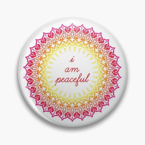 Item preview, I Am Peaceful - Yoga Meditation Captions Mandala Illustration Print Design GC-092-25 designed and sold by GraphicCharms.