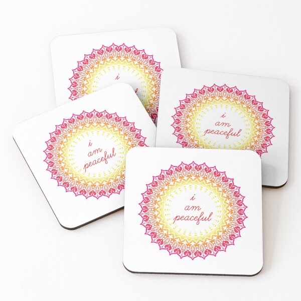 Item preview, I Am Peaceful - Yoga Meditation Captions Mandala Illustration Print Design GC-092-25 designed and sold by GraphicCharms.