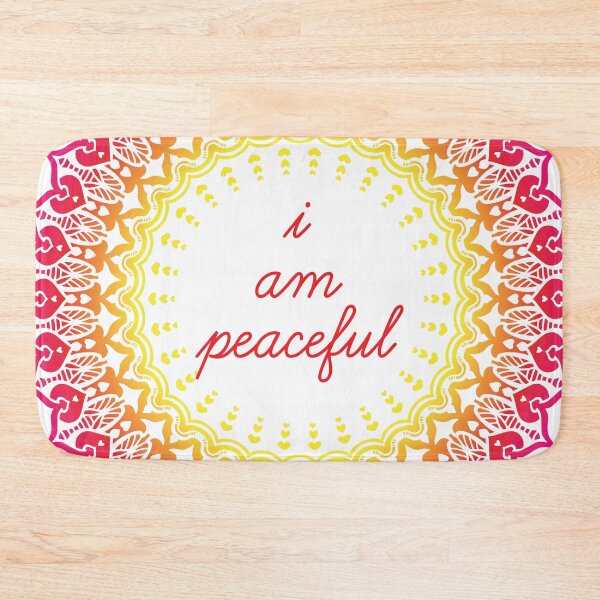 Item preview, I Am Peaceful - Yoga Meditation Captions Mandala Illustration Print Design GC-092-25 designed and sold by GraphicCharms.