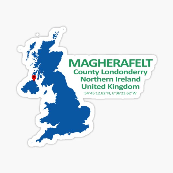 Magherafelt Location Map Londonderry Northern Ireland Sticker