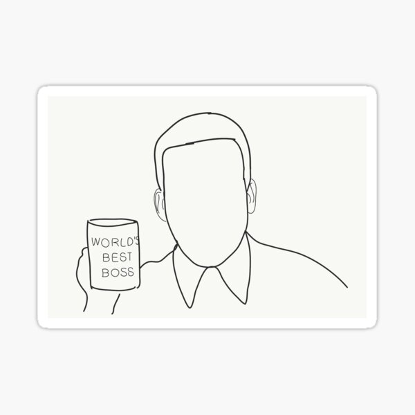 World's Best Boss Sketch (Block Line) Inspired by The Office Sticker