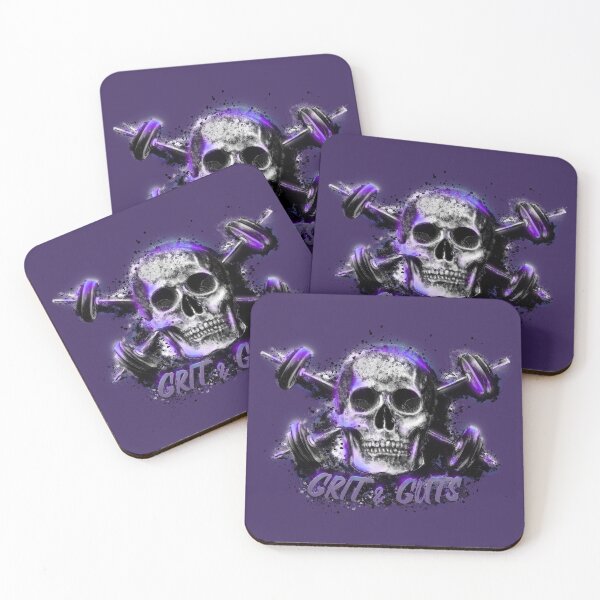 Item preview, Grit and Guts Skull Neon Purple designed and sold by Jarrod Vandenberg.