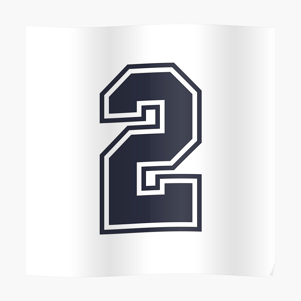 2 - number 2 - jersey number for sportsteam' Sticker