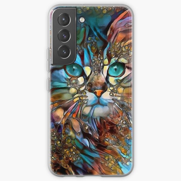 Andyna, cat, chat, cat, lea roche paintings Samsung Galaxy Soft Case