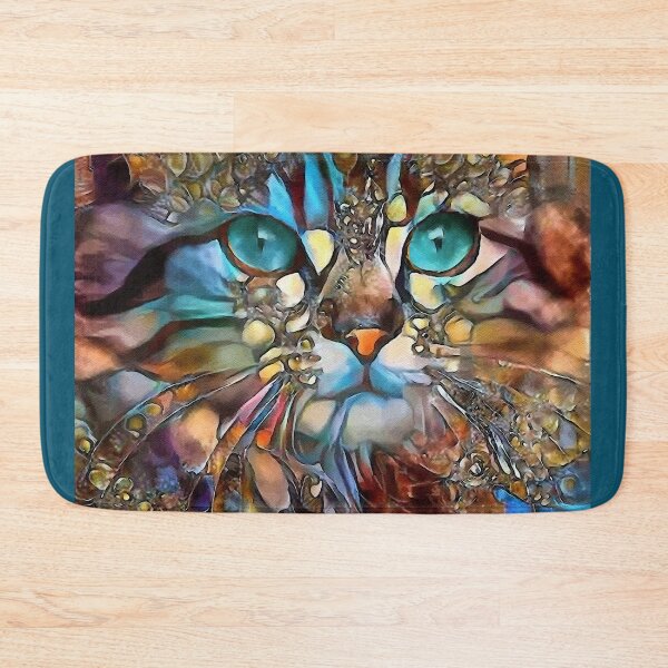 Andyna, cat, chat, cat, lea roche paintings Bath Mat
