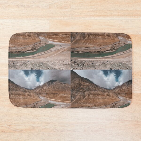 Item preview, Landscapes of ladakh with green trees, river and rocky mountains designed and sold by Vikas Sawant.