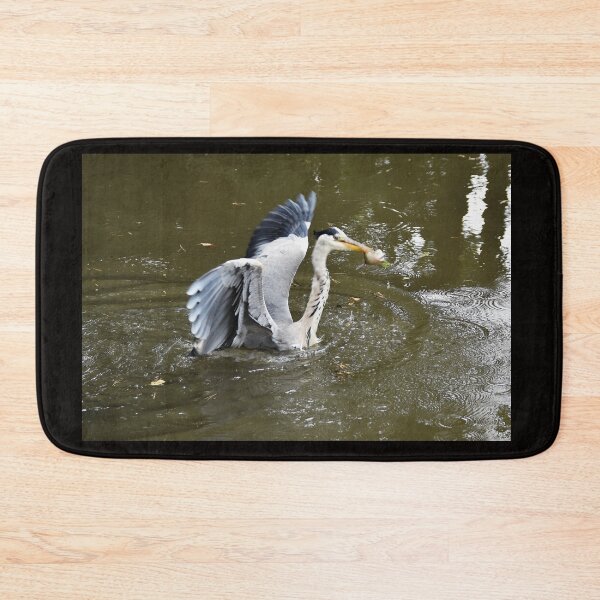 Item preview, Heron on Canal at Fleet Hampshire UK designed and sold by lynn carter.