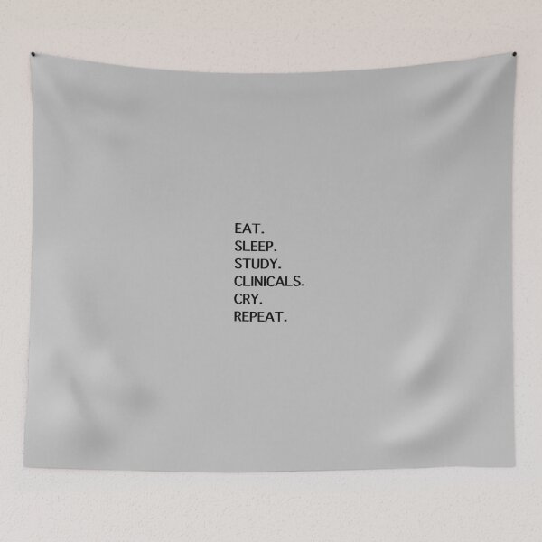 Item preview, Black text—Eat. Sleep. Study. Clinicals. Cry. Repeat. designed and sold by thepremedtread.