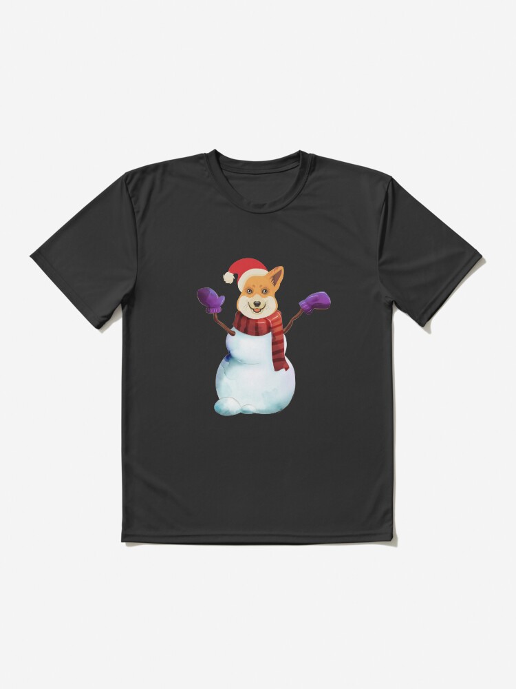 Alternate view of Corgi Snowman Active T-Shirt