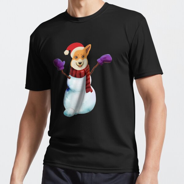 Corgi Snowman Active T-Shirt