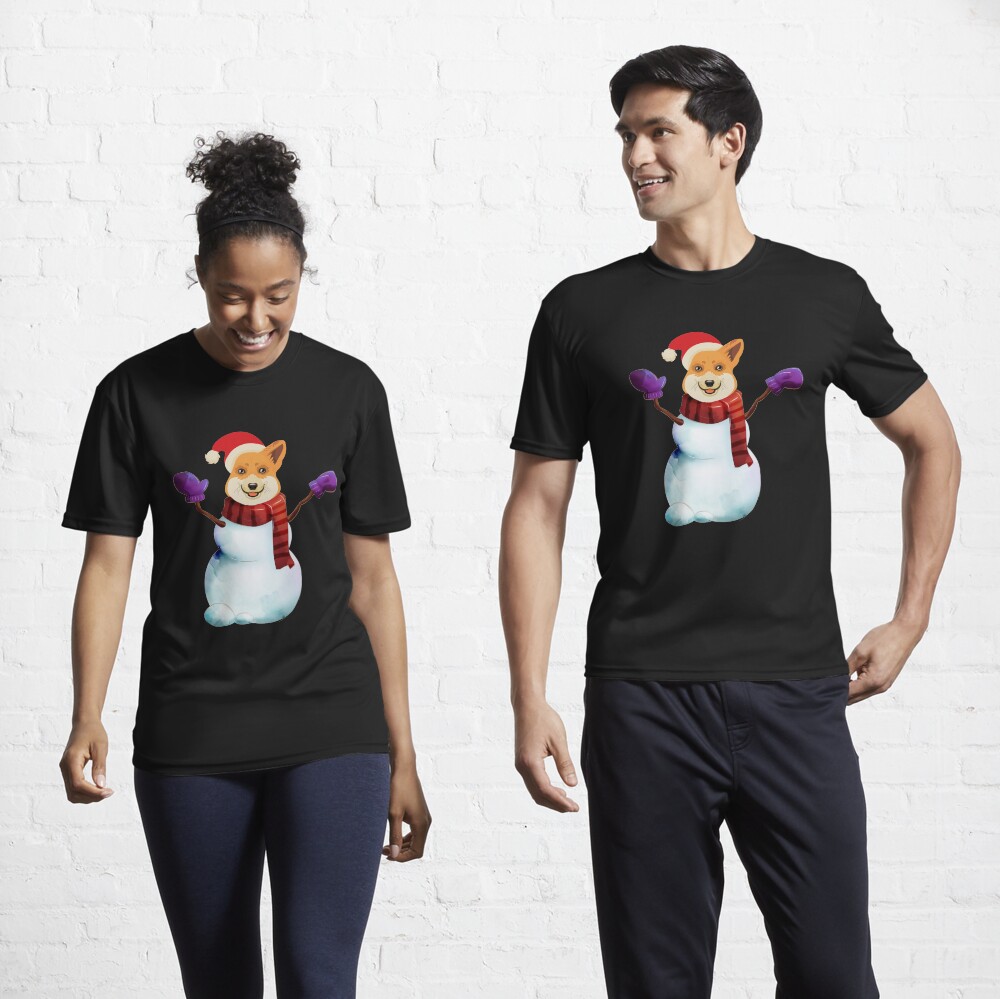 Corgi Snowman Active T-Shirt