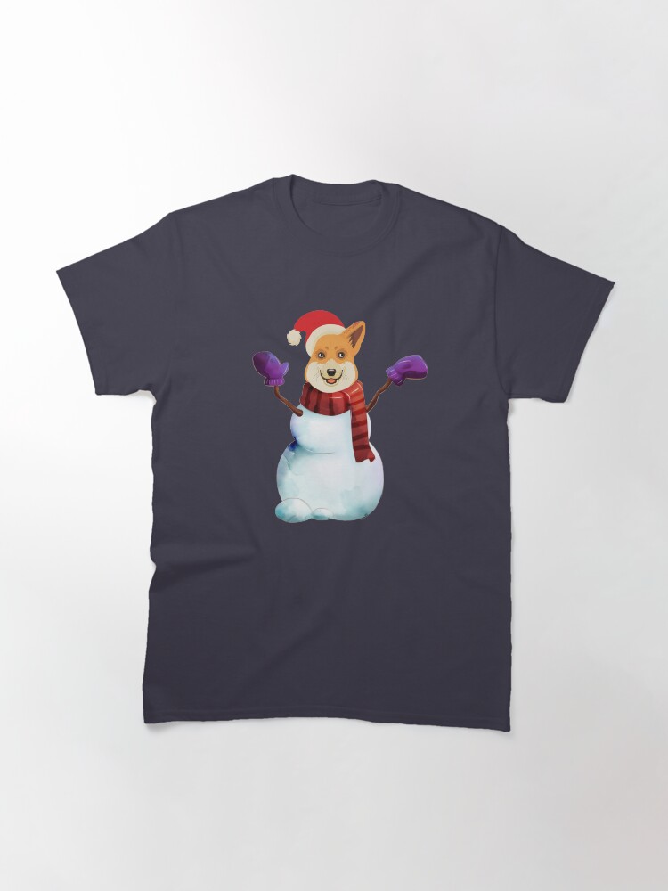 Alternate view of Corgi Snowman Classic T-Shirt