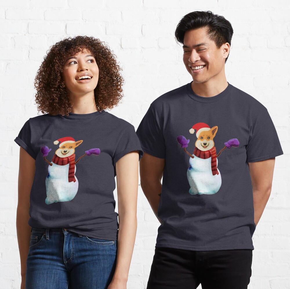 Corgi Snowman Classic T-Shirt