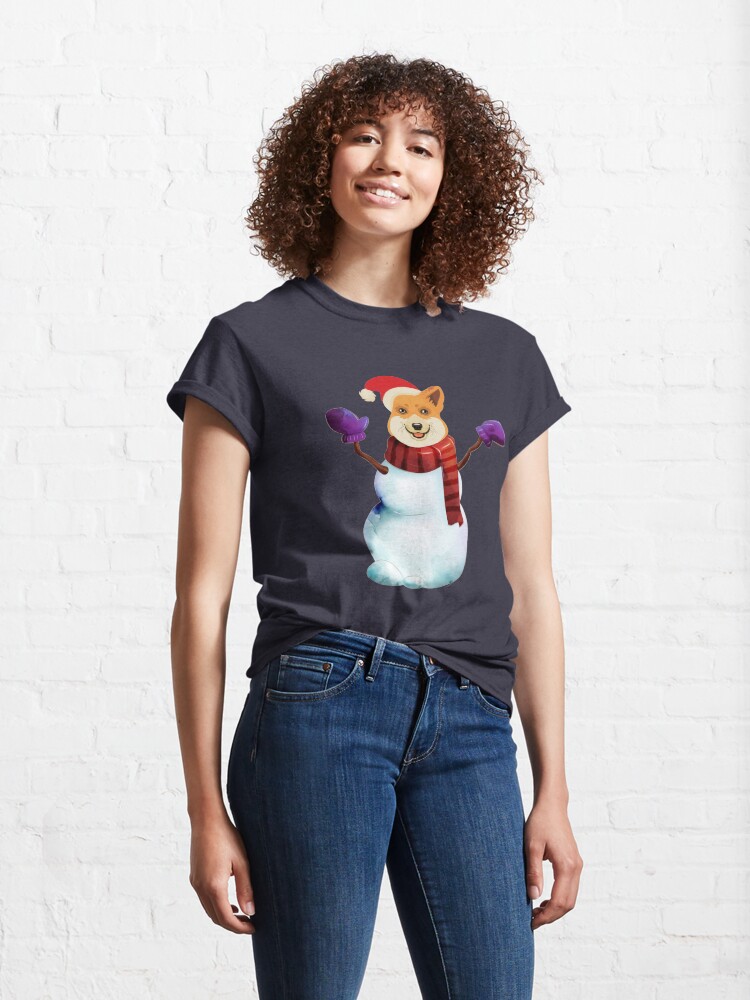 Alternate view of Corgi Snowman Classic T-Shirt