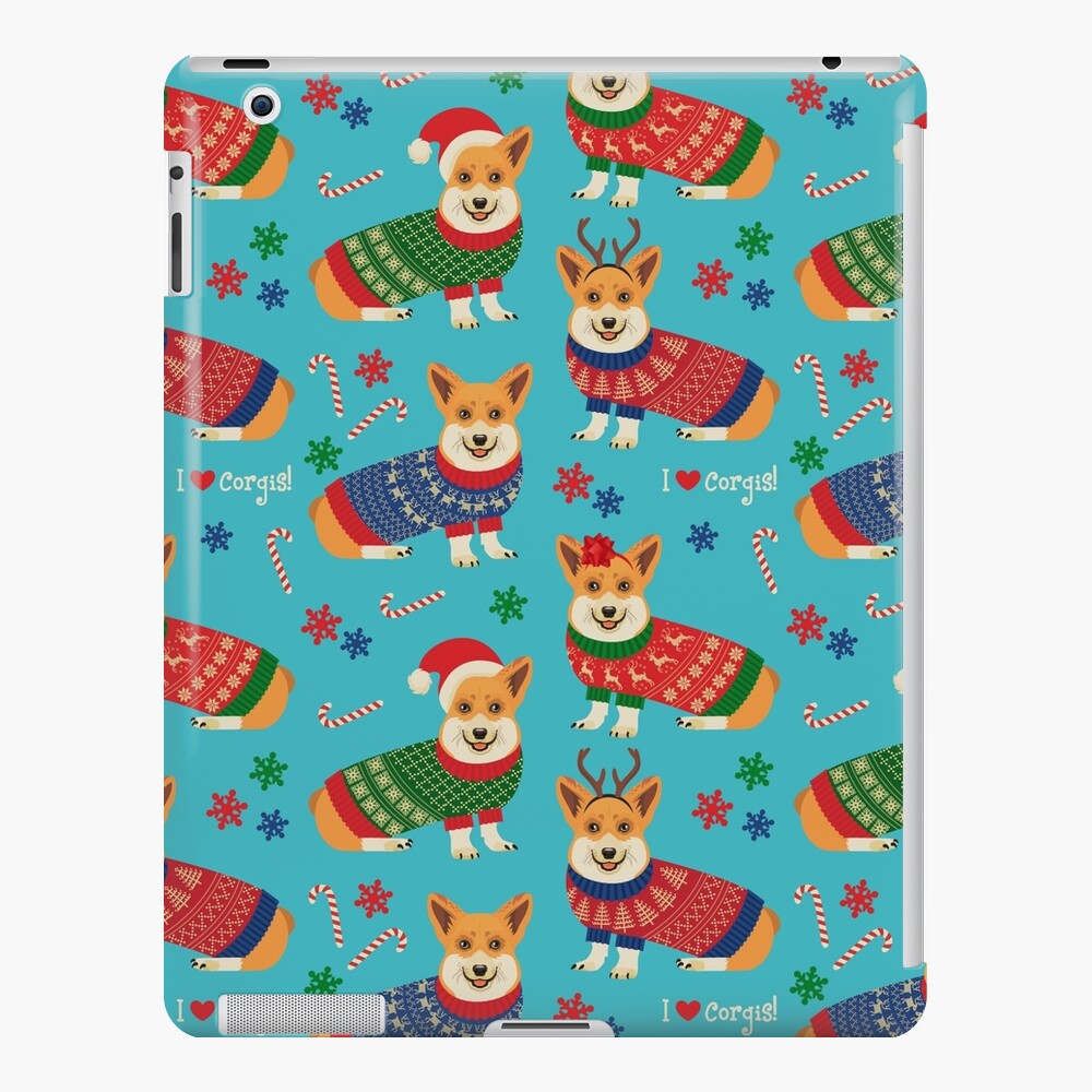 Merry Corgmess Teal iPad Case & Skin
