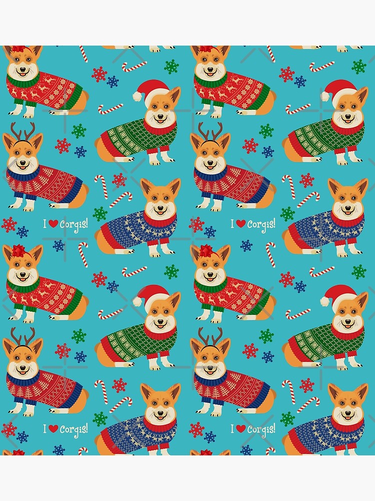 Merry Corgmess Teal by Corgiworld