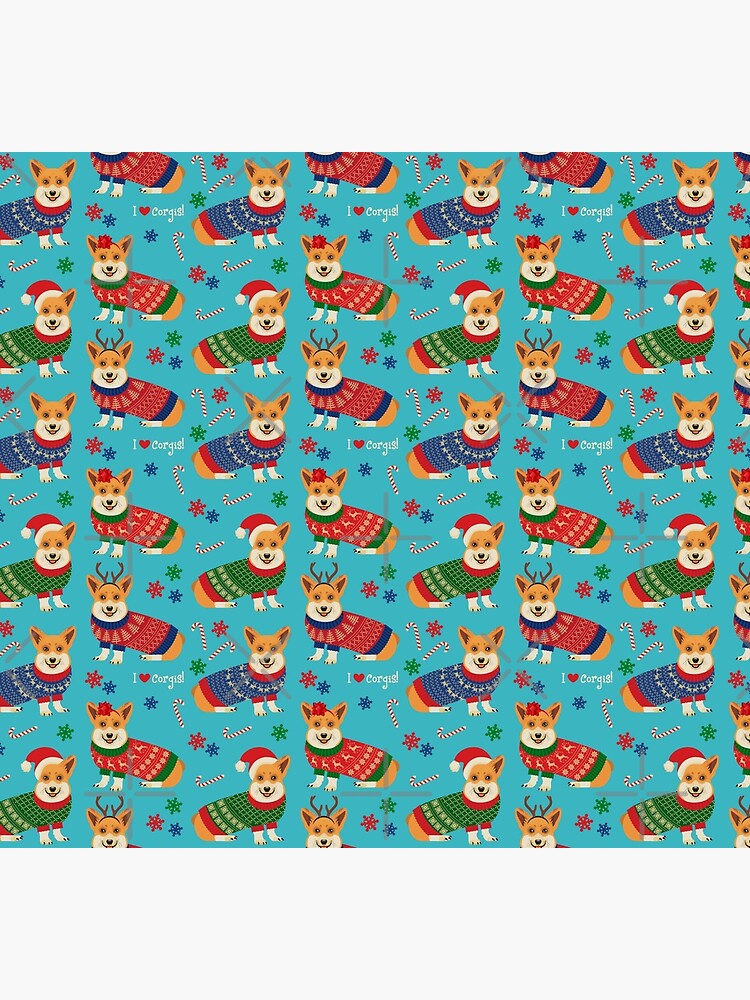 Merry Corgmess Teal by Corgiworld