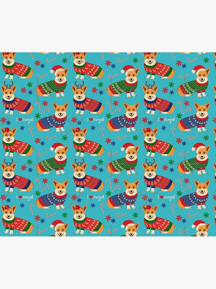 Merry Corgmess Teal by Corgiworld