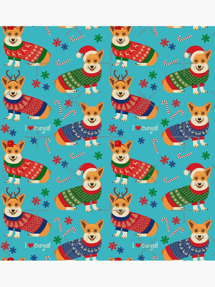 Merry Corgmess Teal by Corgiworld