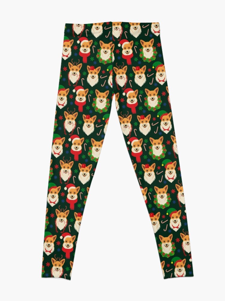 Alternate view of Merry Corgmess - dark green Leggings